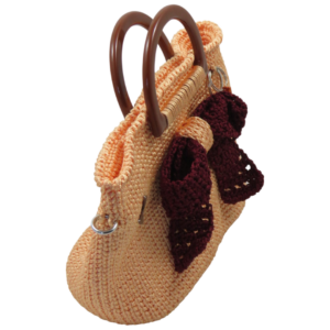 Stilvolle Handtasche in  Pfirsich und Burgunder-Rot